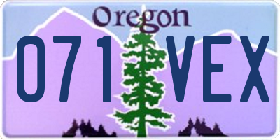 OR license plate 071VEX