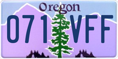 OR license plate 071VFF