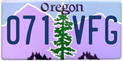 OR license plate 071VFG