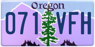 OR license plate 071VFH