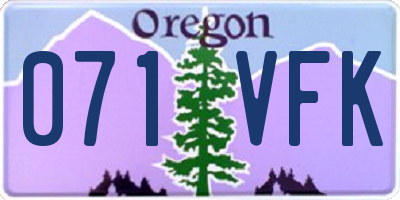 OR license plate 071VFK