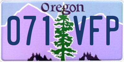 OR license plate 071VFP