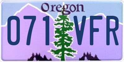OR license plate 071VFR