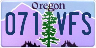 OR license plate 071VFS
