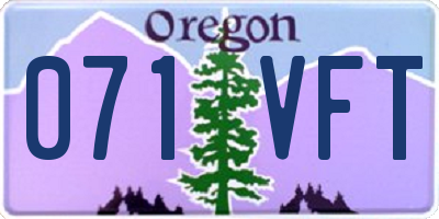 OR license plate 071VFT