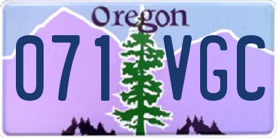 OR license plate 071VGC