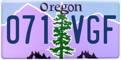 OR license plate 071VGF