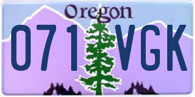 OR license plate 071VGK