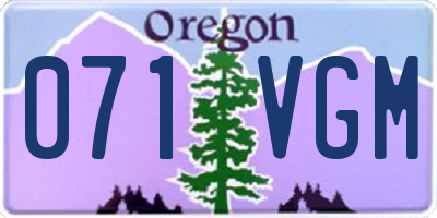 OR license plate 071VGM