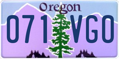OR license plate 071VGO