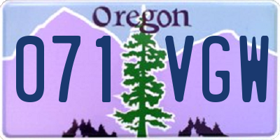 OR license plate 071VGW