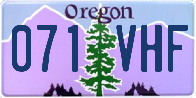 OR license plate 071VHF