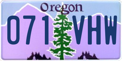 OR license plate 071VHW