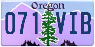 OR license plate 071VIB