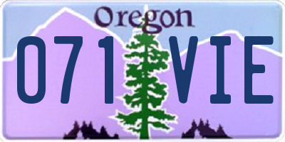 OR license plate 071VIE