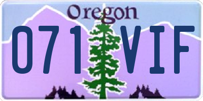OR license plate 071VIF