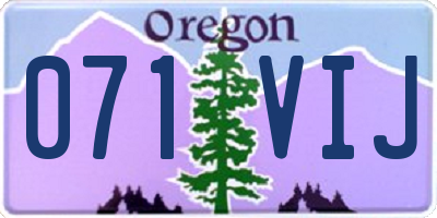 OR license plate 071VIJ