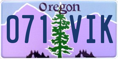OR license plate 071VIK
