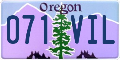 OR license plate 071VIL