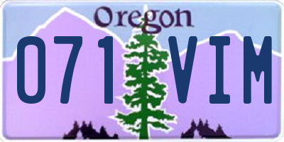 OR license plate 071VIM