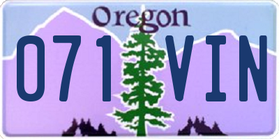 OR license plate 071VIN