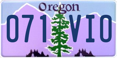 OR license plate 071VIO