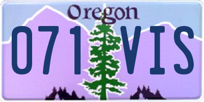 OR license plate 071VIS