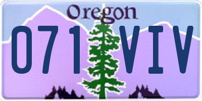 OR license plate 071VIV
