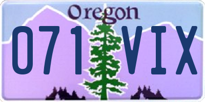 OR license plate 071VIX