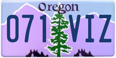 OR license plate 071VIZ