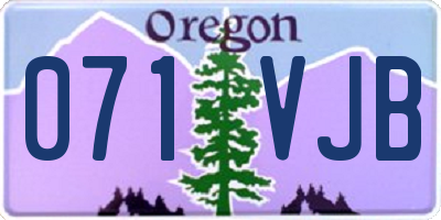 OR license plate 071VJB