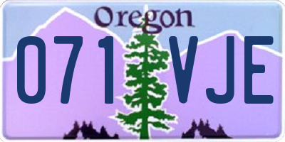 OR license plate 071VJE