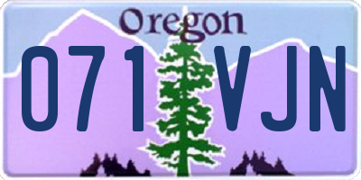 OR license plate 071VJN