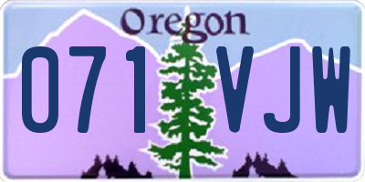 OR license plate 071VJW