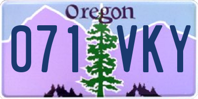 OR license plate 071VKY