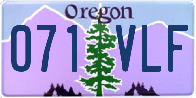 OR license plate 071VLF