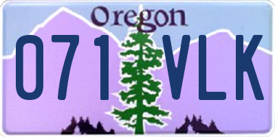 OR license plate 071VLK