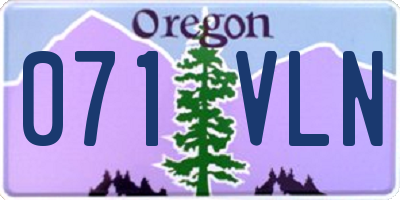 OR license plate 071VLN
