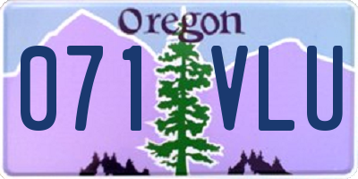 OR license plate 071VLU