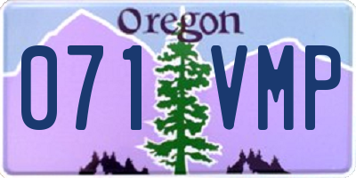 OR license plate 071VMP