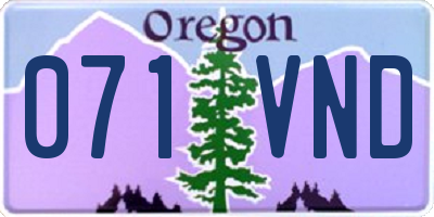 OR license plate 071VND