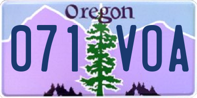 OR license plate 071VOA