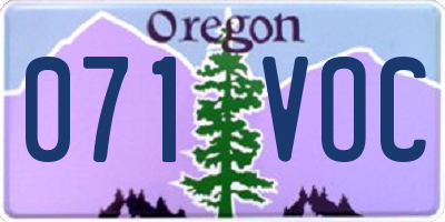 OR license plate 071VOC