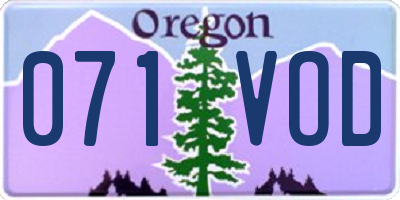 OR license plate 071VOD