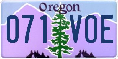 OR license plate 071VOE