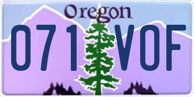 OR license plate 071VOF