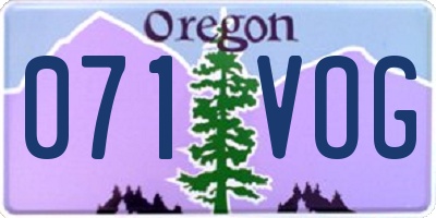 OR license plate 071VOG