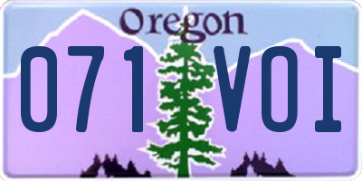 OR license plate 071VOI