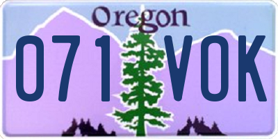 OR license plate 071VOK