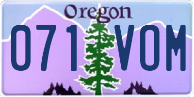 OR license plate 071VOM